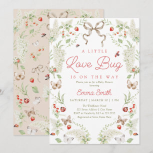 Petit papillon floral bébé shower Invitation