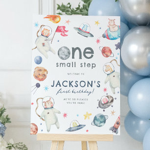 Petit pas Espace 1er anniversaire Affiche de bienv