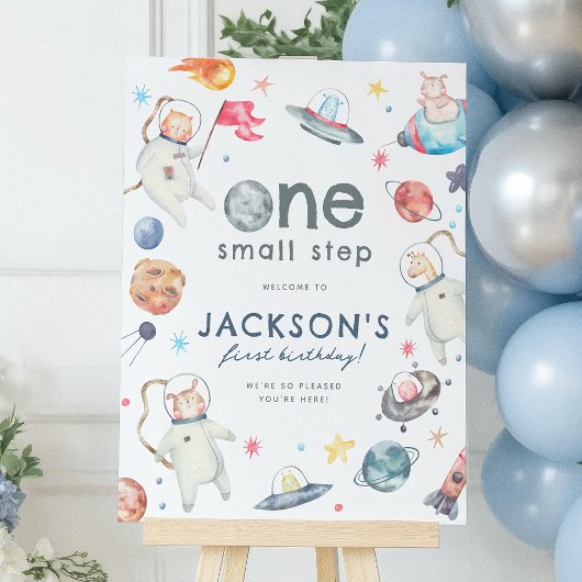 Petit pas Espace 1er anniversaire Affiche de bienv