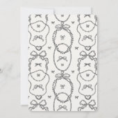 Petit Pearl Black Coquette Bow Invitation d'annive (Dos)