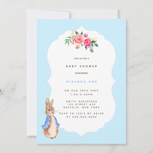 Petit Peter Rabbit Baby in Boy Shower Invitation (Devant)