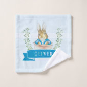 Petit Peter Rabbit Bleu personnalisé Serviette de (Gant de toilette)