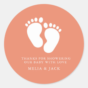 Petit pied minimaliste Neutral Bébé autocollant