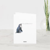 Petit pingouin sur un voyage, carte de voeux (Dos)