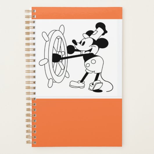 Petit Planner orange avec Steamboat Willie design (Devant)
