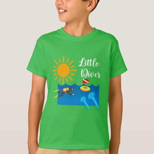 Petit Plongeur avec Jelly Fish - T-shirt de base p (Devant)
