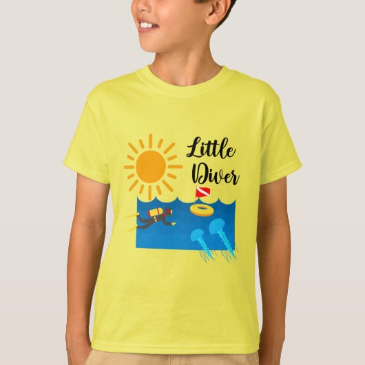 Petit Plongeur avec Jelly Fish - T-shirt de base p (Devant)