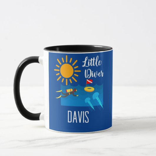 Petit Plongeur avec Poisson Jelly - Mug classique (Gauche)