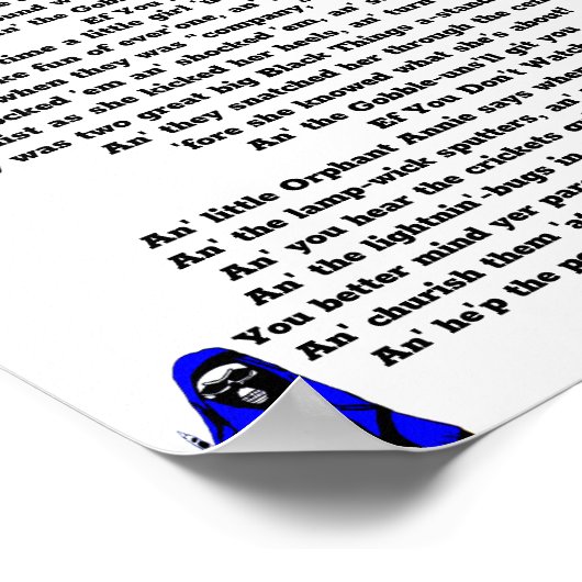 PETIT POSTER ORPHANT ANNIE POEM (Coin)