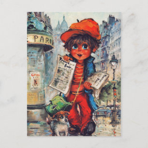 Petit Poulbot vendeur de journaux Briefkaart