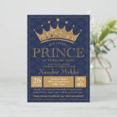 Petit Prince Crown Royal Boy Invitation Anniversai (Debout devant)
