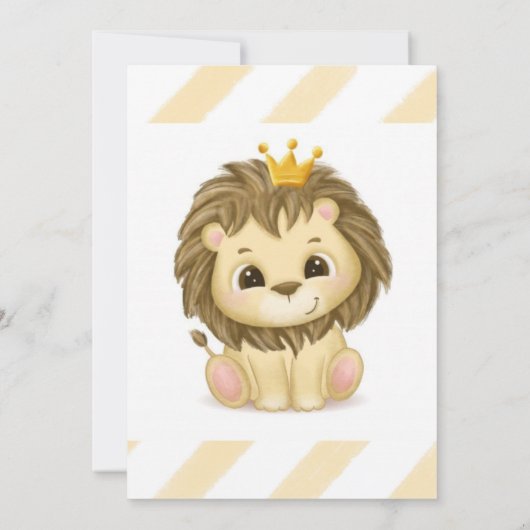Petit Prince Lion Boy Baby shower Merci (Dos)