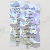 Petit programme de mariage Blue Hydrangea (Devant / Derrière)