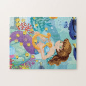 Petit puzzle de thème de plage de sirène (Horizontal)