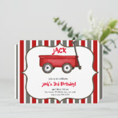 Petit Red Wagon Boy Invitation Anniversaire (Debout devant)