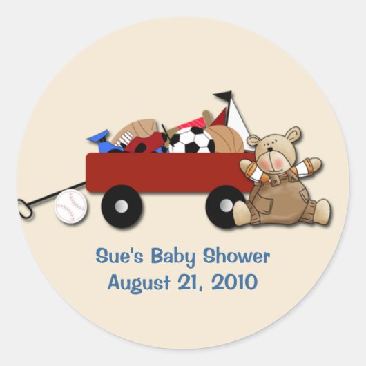 Petit Red Wagon Teddy Bear Sports Sticker personna (Devant)