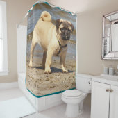 petit rideau de douche pug bébé mignon (En situation)