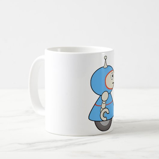 Petit robot bleu Mug (Devant gauche)