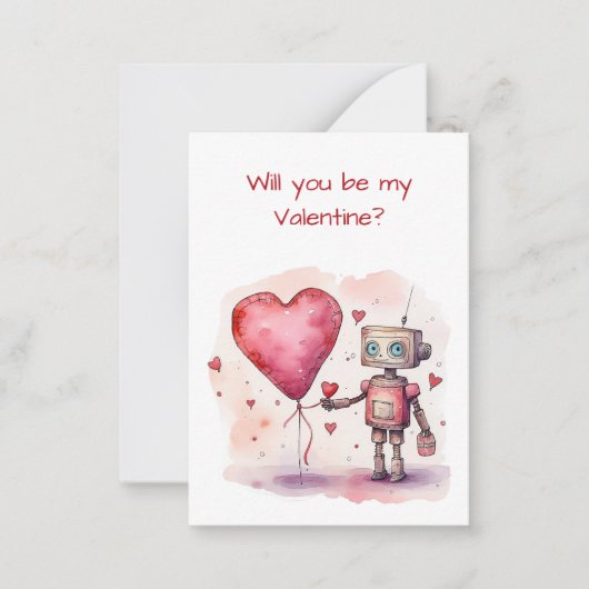 Petit Robot Valentine's Day pour les enfants Carte (Devant)