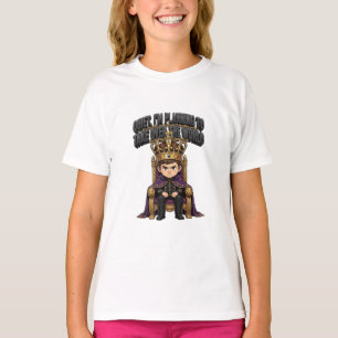 Petit roi sur le trône T-shirt drôle couronne garç