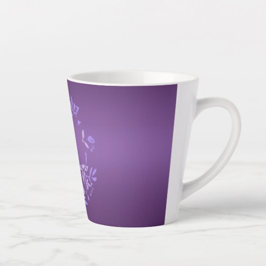 Petit Rose violet Latte Mug (Droite)