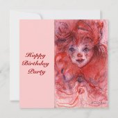 PETIT ROUGE CLOWN rose Anniversaire Invitation de  (Dos)