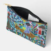 Petit sac accessoire avec image d'art africain (Ouvrir)