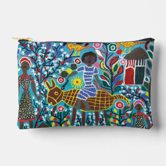 Petit sac accessoire avec image d'art africain