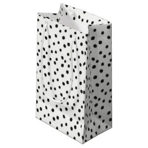 Petit sac brillant de cadeau de mini points blancs