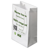 Petit Sac Cadeau 100% recyclé ajouter Q R code ici nom d'entreprise (Dos Angle)