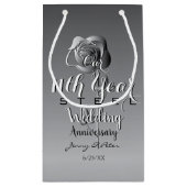 Petit Sac Cadeau 11e anniversaire Mariage Rose en acier  (Dos)