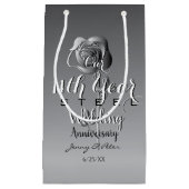 Petit Sac Cadeau 11e anniversaire Mariage Rose en acier  (Devant)