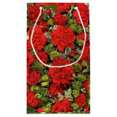 Petit Sac Cadeau 17e anniversaire du Mariage, oeillets rouges (Dos)