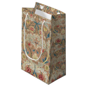 Petit Sac Cadeau 1875 Broderie florale Vintage William Morris