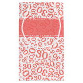 Petit Sac Cadeau 30th Birthday Random Number Pattern Coral/White (Dos)