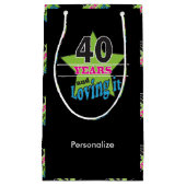 Petit Sac Cadeau 40 ans et l'aimer ! quarantième anniversaire de | (Devant)