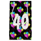 Petit Sac Cadeau 40e Anniversaire Ballons Avec Confetti (Devant)