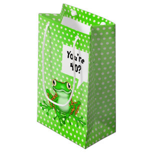 Petit Sac Cadeau 40e Anniversaire Grenouille sur Pois