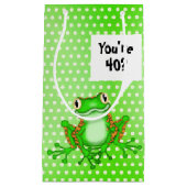 Petit Sac Cadeau 40e Anniversaire Grenouille sur Pois (Devant)