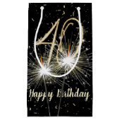 Petit Sac Cadeau 40e anniversaire Sparkler en noir (Devant)