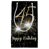 Petit Sac Cadeau 45e anniversaire Sparkler sur noir (Devant)
