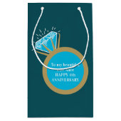 Petit Sac Cadeau 4e anniversaire mariage bague topaze bleue 4 ans (Dos)