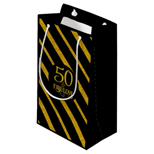 Petit Sac Cadeau 50 et Fabulous Black and Gold (Devant Angle)