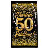 Petit Sac Cadeau 50 Fabuleux Gold Parties scintillant Rose Stars 50 (Dos)