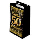 Petit Sac Cadeau 50 Fabuleux Gold Parties scintillant Rose Stars 50 (Dos Angle)