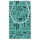 Petit Sac Cadeau 50e anniversaire Drôle des paroles (Dos)