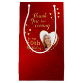 Petit Sac Cadeau 50e anniversaire Merci rouge et or Favor (Devant)