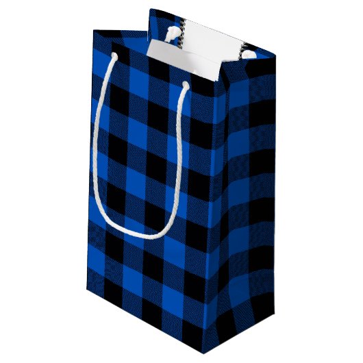 Petit Sac Cadeau 50e anniversaire Zipper sur Buffalo Plaid (Dos Angle)