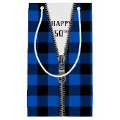 Petit Sac Cadeau 50e anniversaire Zipper sur Buffalo Plaid (Devant)