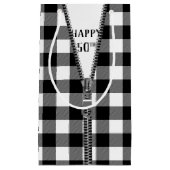 Petit Sac Cadeau 50e anniversaire Zipper sur Buffalo Plaid (Devant)